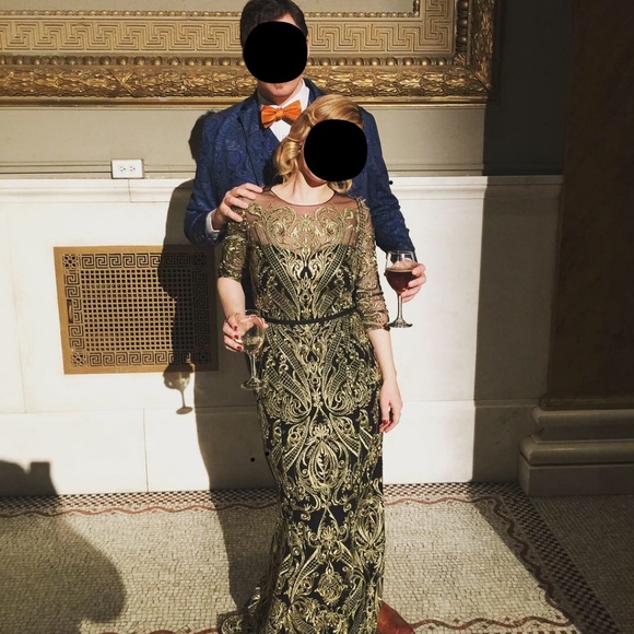Marchesa Notte Moises Embroidered Gown 